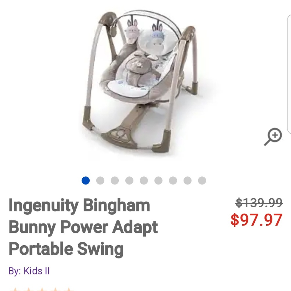 Ingenuity Bingham Bunny portable swing